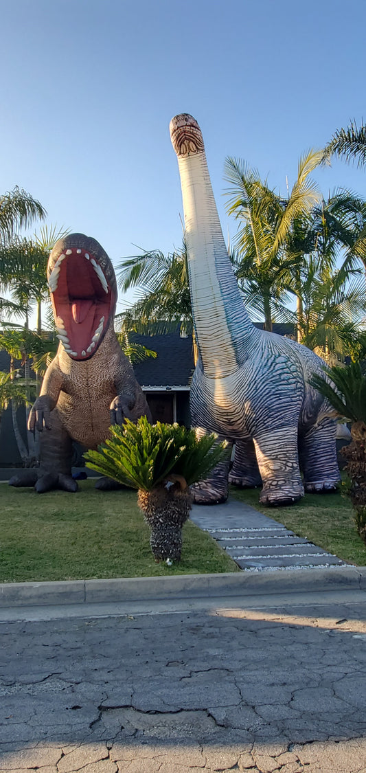 T Rex and Long Neck Dinosaur Party or Event Life Size Props